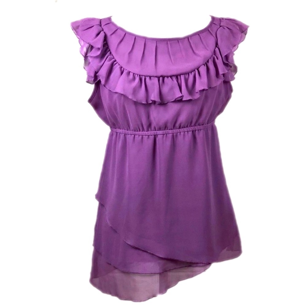 ADIVA Coquette Ruffle Cap Sleeve Babydoll Blouse size S